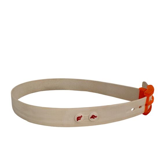 Fedaboa White & Orange Classic Rubber Belt - Picture 3 of 7